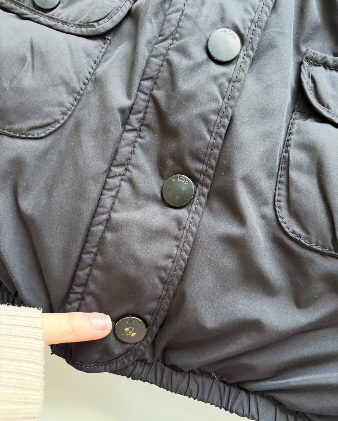 Seller #105 - Girls 3T Gap Black Puffer Coat with Hood GUC - see description