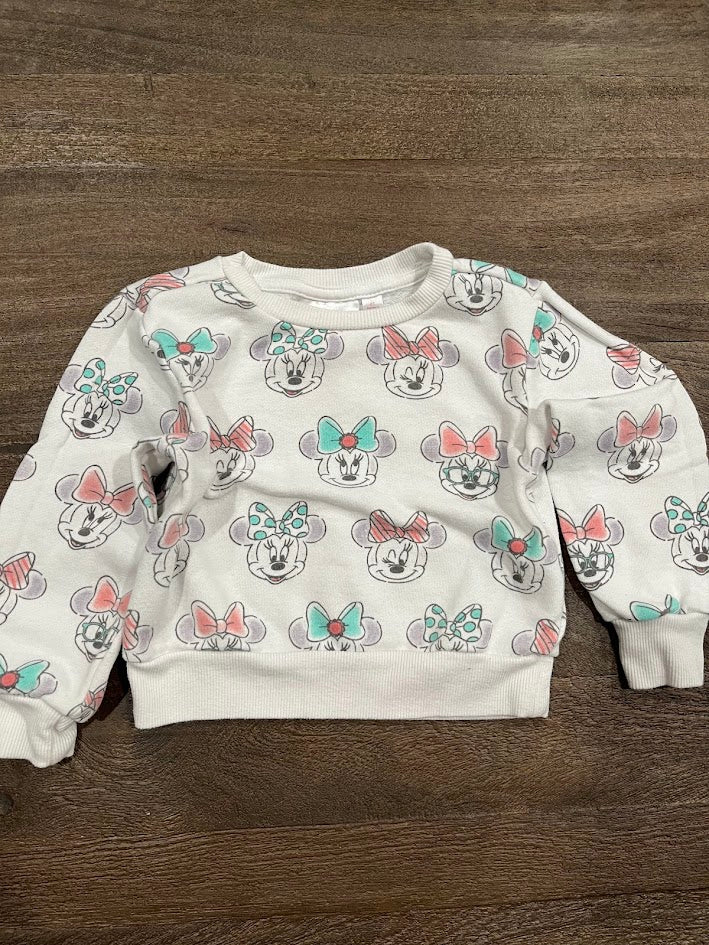 Seller #55 Disney Junior Girls 2T Minnie faces sweatshirt