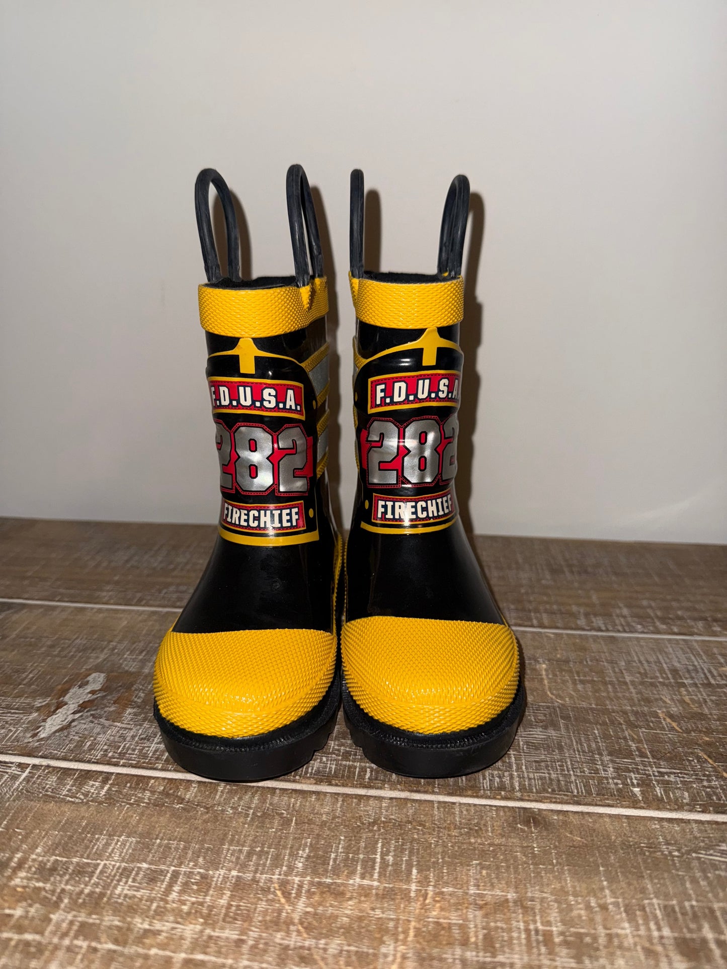Seller #106: *Reduced* Toddler 5 Firefighter Rain Boots EUC!