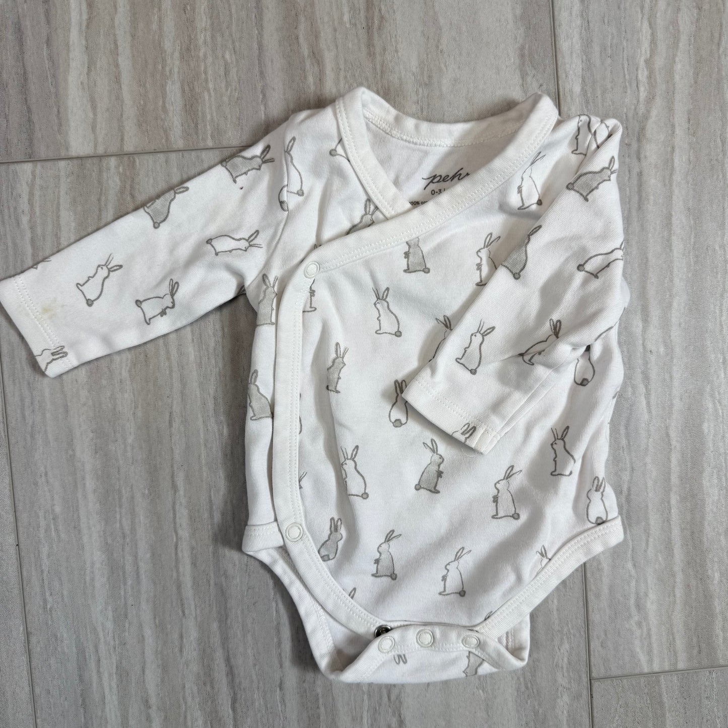 #17 Pehr Long Sleeve Kimono One-Piece Bunny Size 0-3mo.