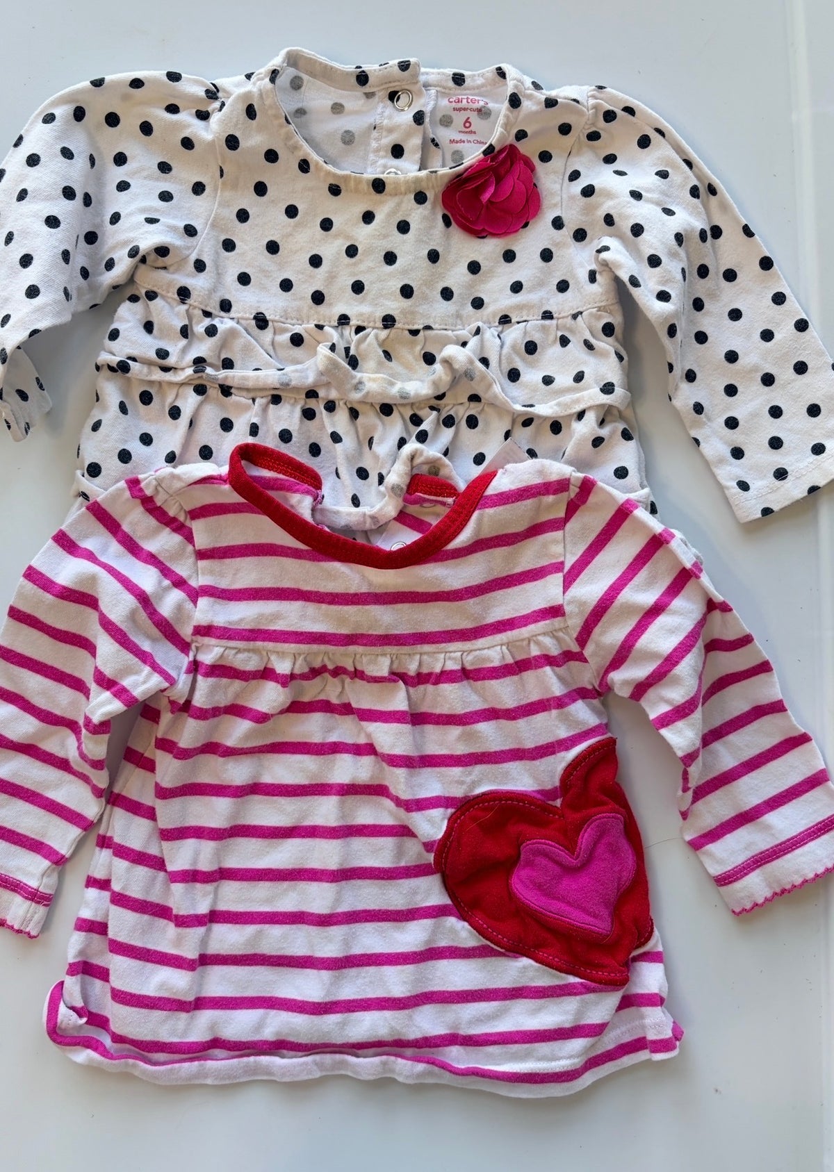 #35 girls 6 month Carters shirt bundle