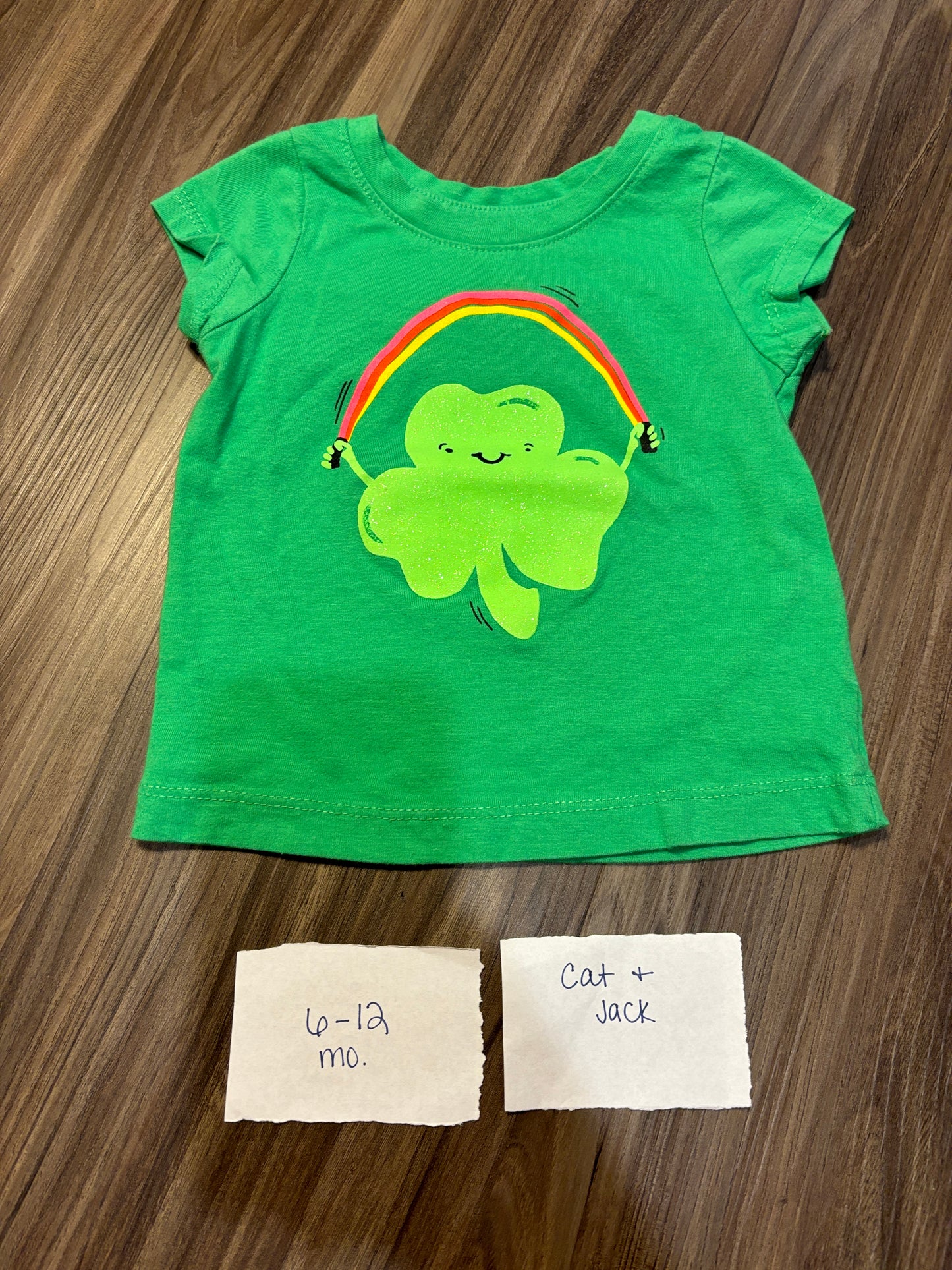 #138 - 6-12 Mo - VGUC Cat & Jack - Clover Tshirt - PU 45236