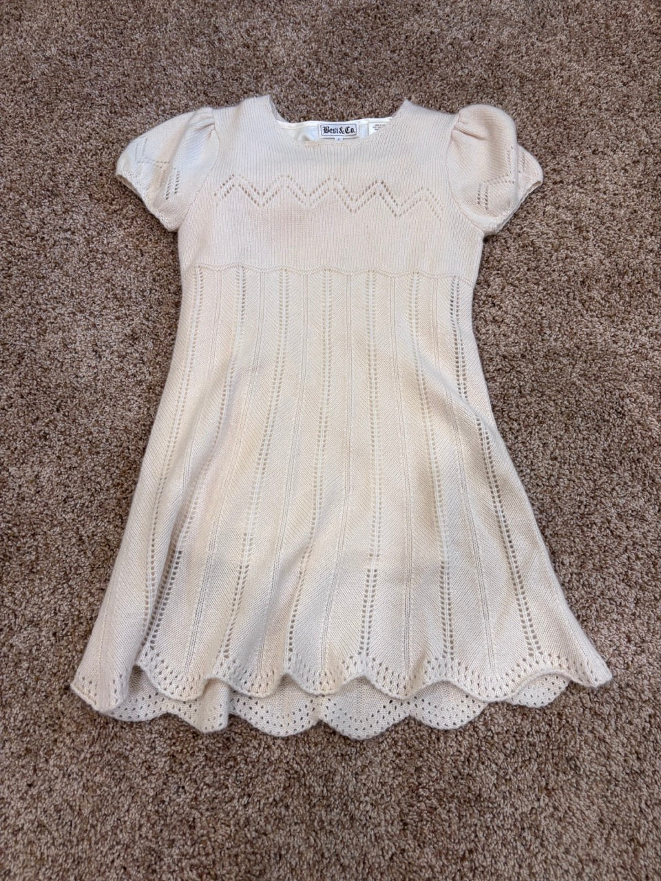 #47, girls size 6, best and co, cream color
