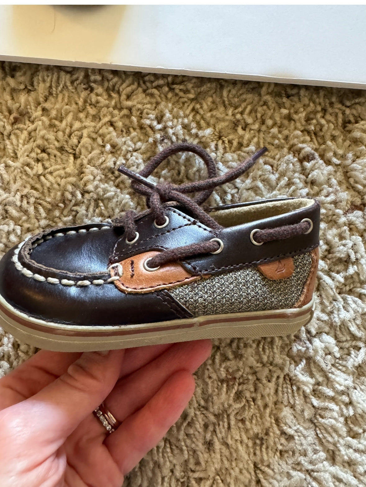 REDUCED #92 sperry boys 3 Month brown shoes like new