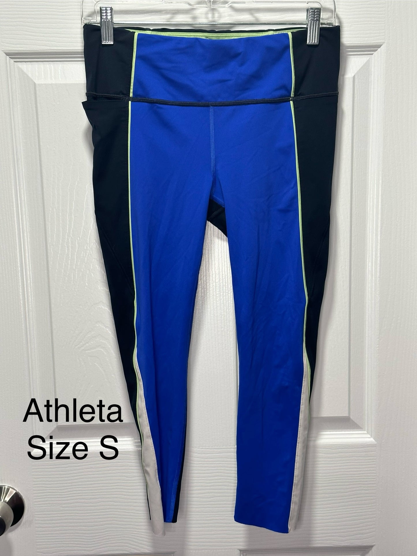 #186 Athleta Velocity Colorblock Crop Leggings - Women's S - EUC