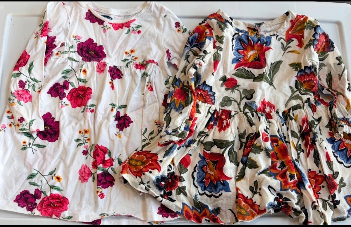 #35 girls 12-18months fall floral dresses