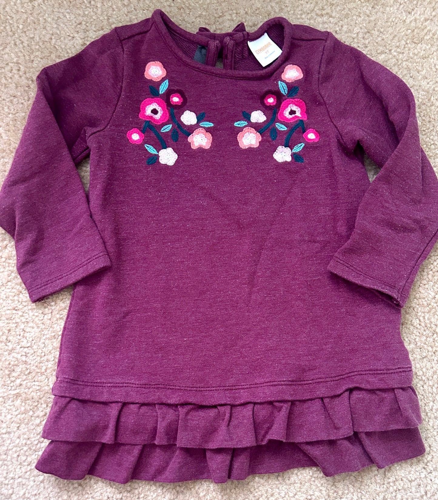 #15 Gymboree 3t Embroidered Ruffle Sweater Dress