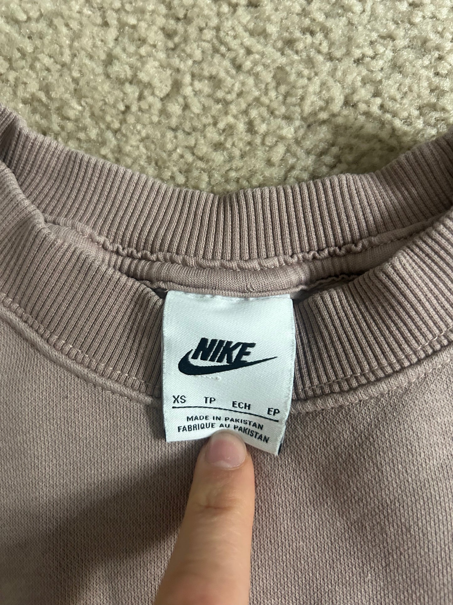 Seller #21 Women's XS Blush Nike Sweatshirt with Black Swoosh