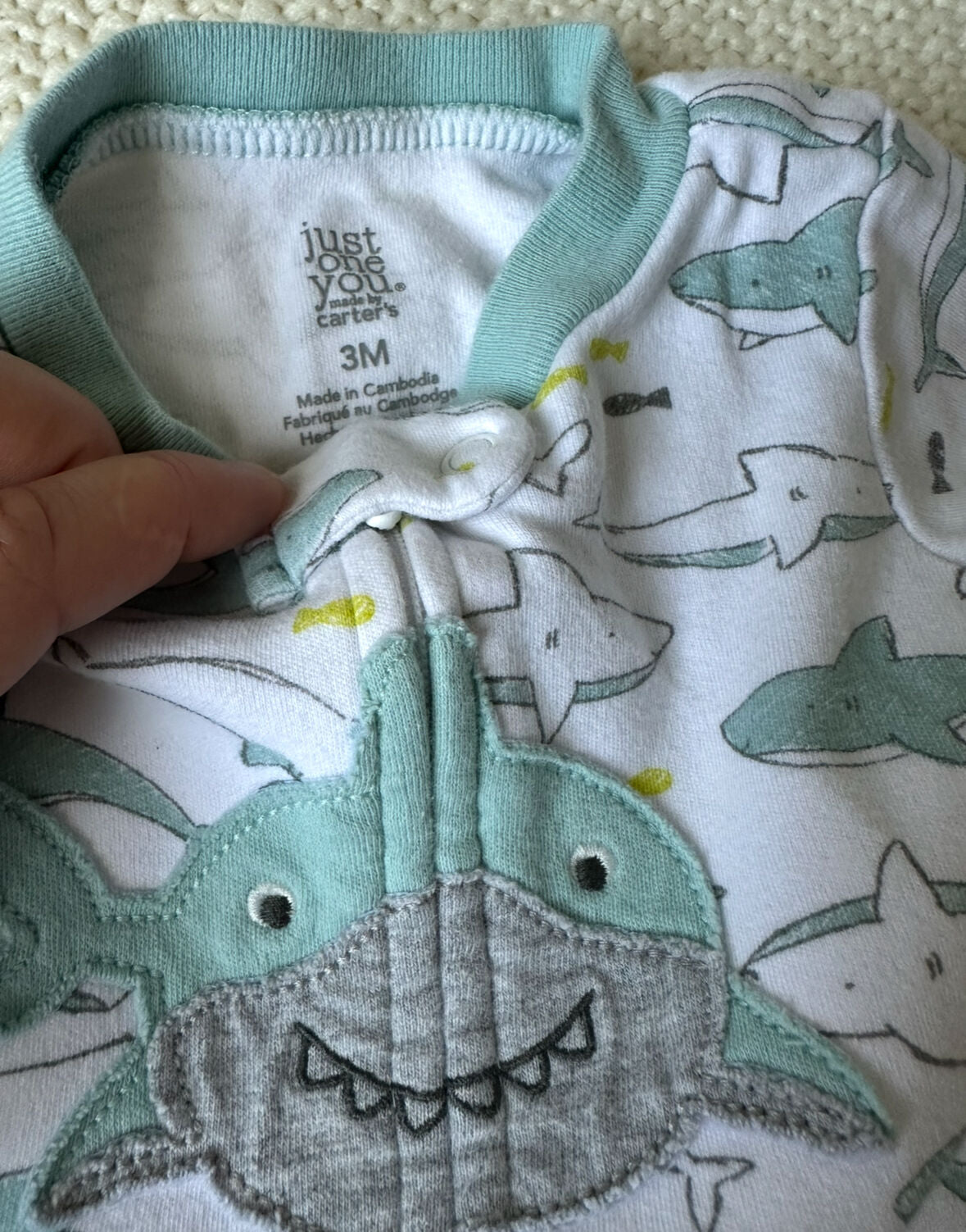 #93 Carter's Sea Creature Sleeper Pajamas Boys 3M