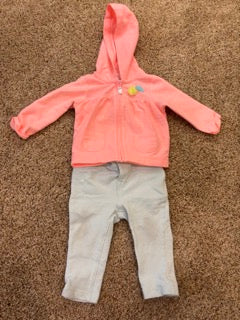 #73 girls 6mo carters and baby gap jacket and pant