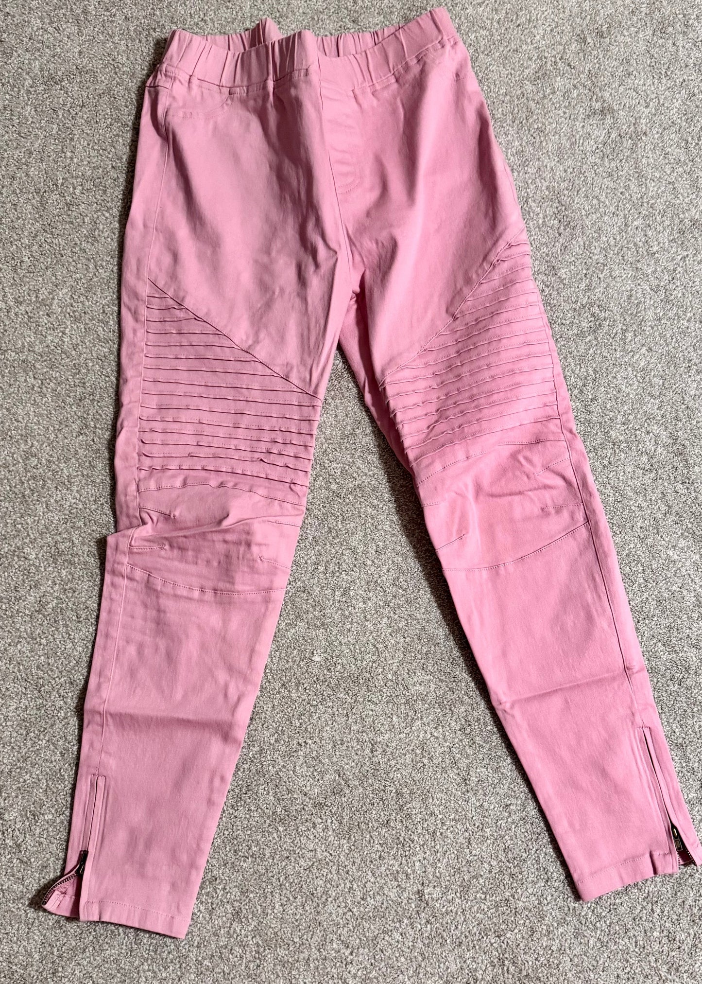 #133 Umgee Women’s Light Pink Moto Pants Sz XL