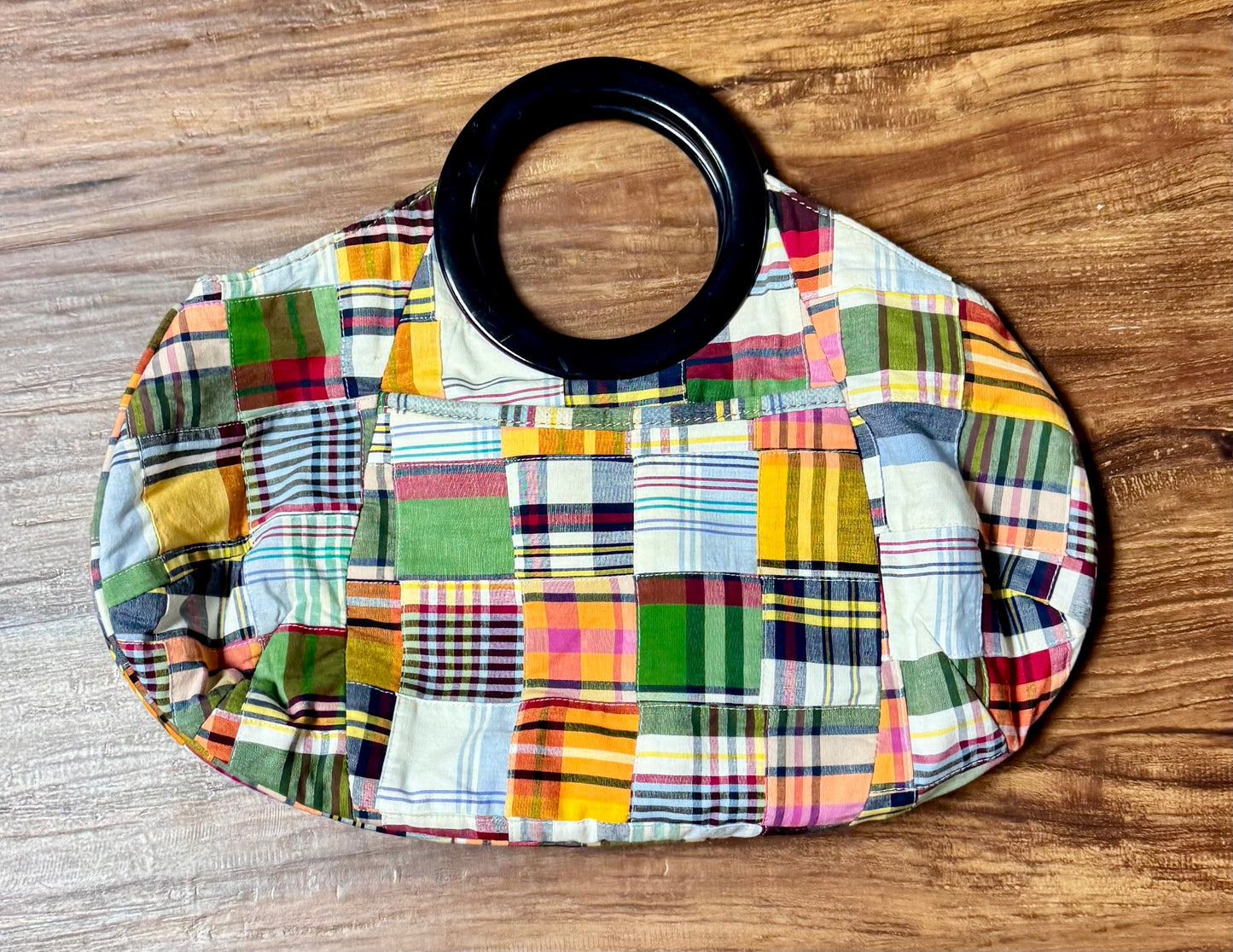 #133 JCrew Madras Plaid Handbag