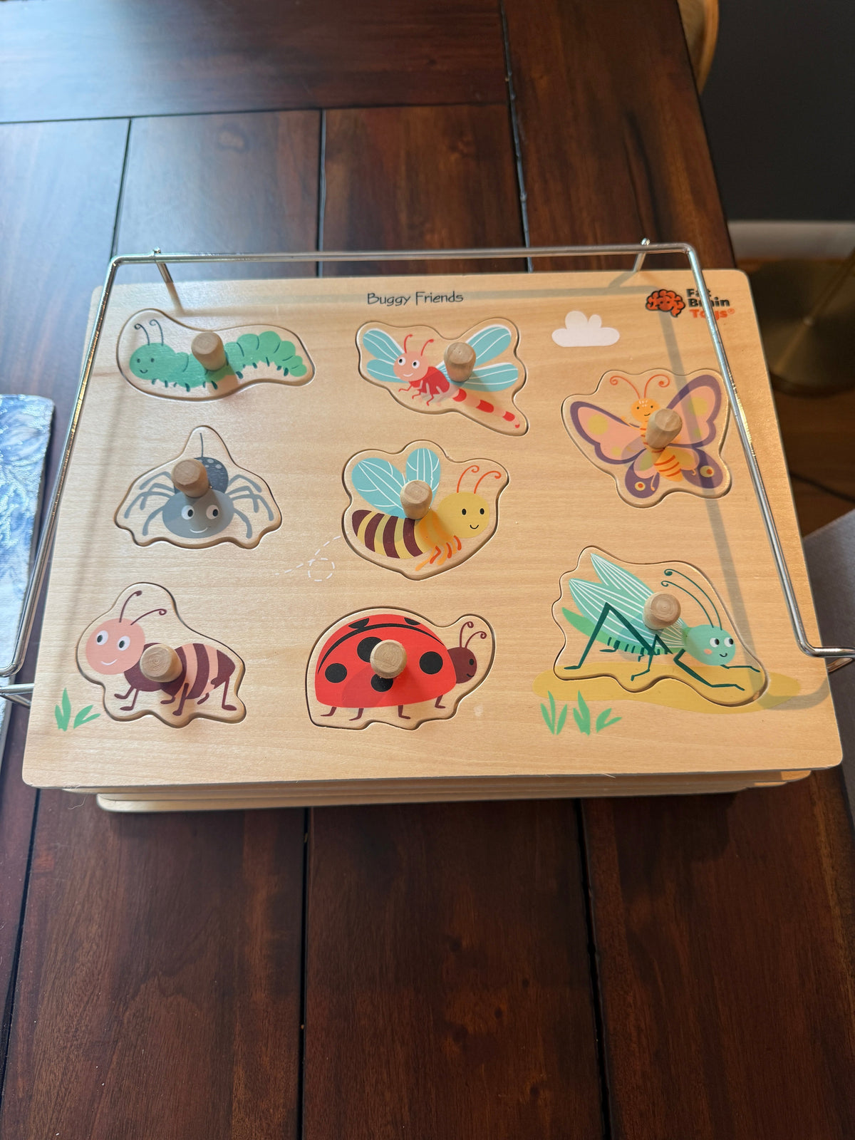 #51 Set of 4 Wooden Montessori Animal Puzzles with Stacking Tray
