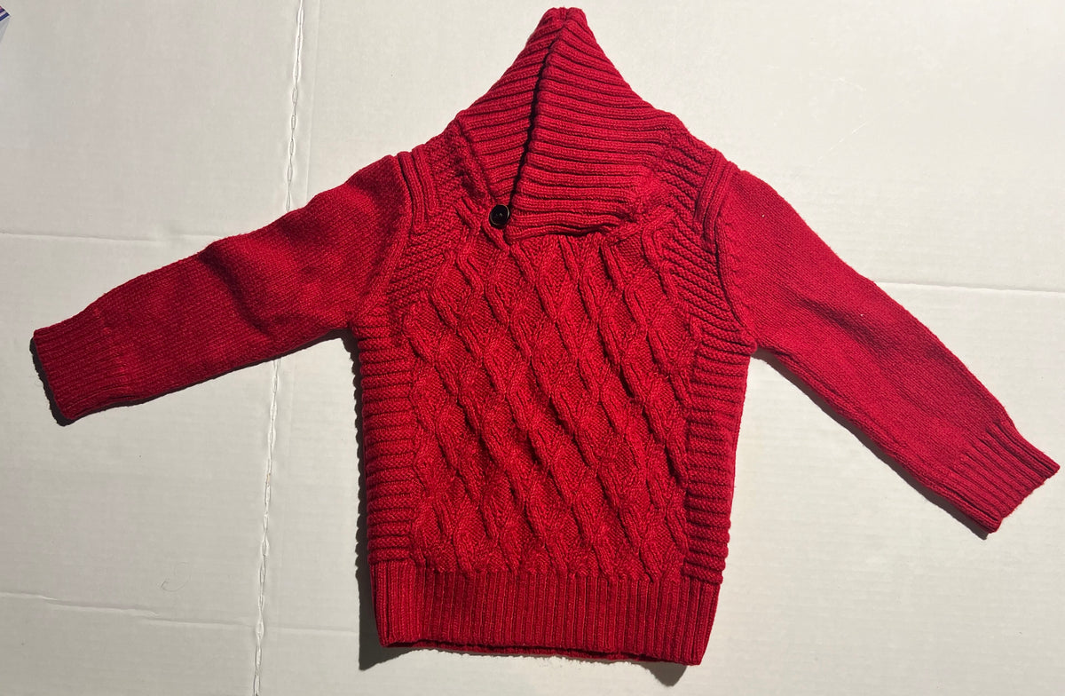 #95 Boys 2T Red Warm Sweater