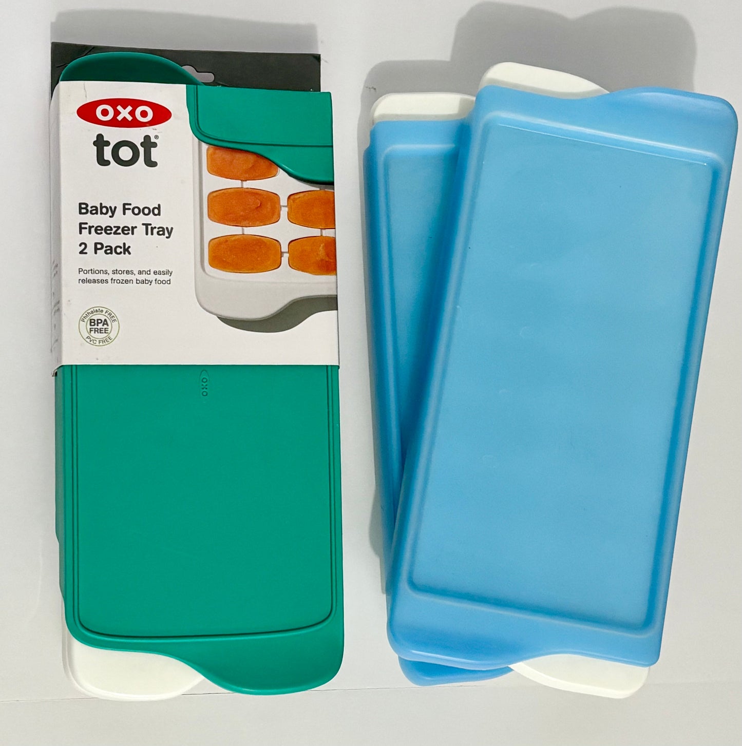 #132 - REDUCED- Bundle of 2 Oxo Tot: Baby Food Freezer Tray 2 Packs - Teal/Light Blue