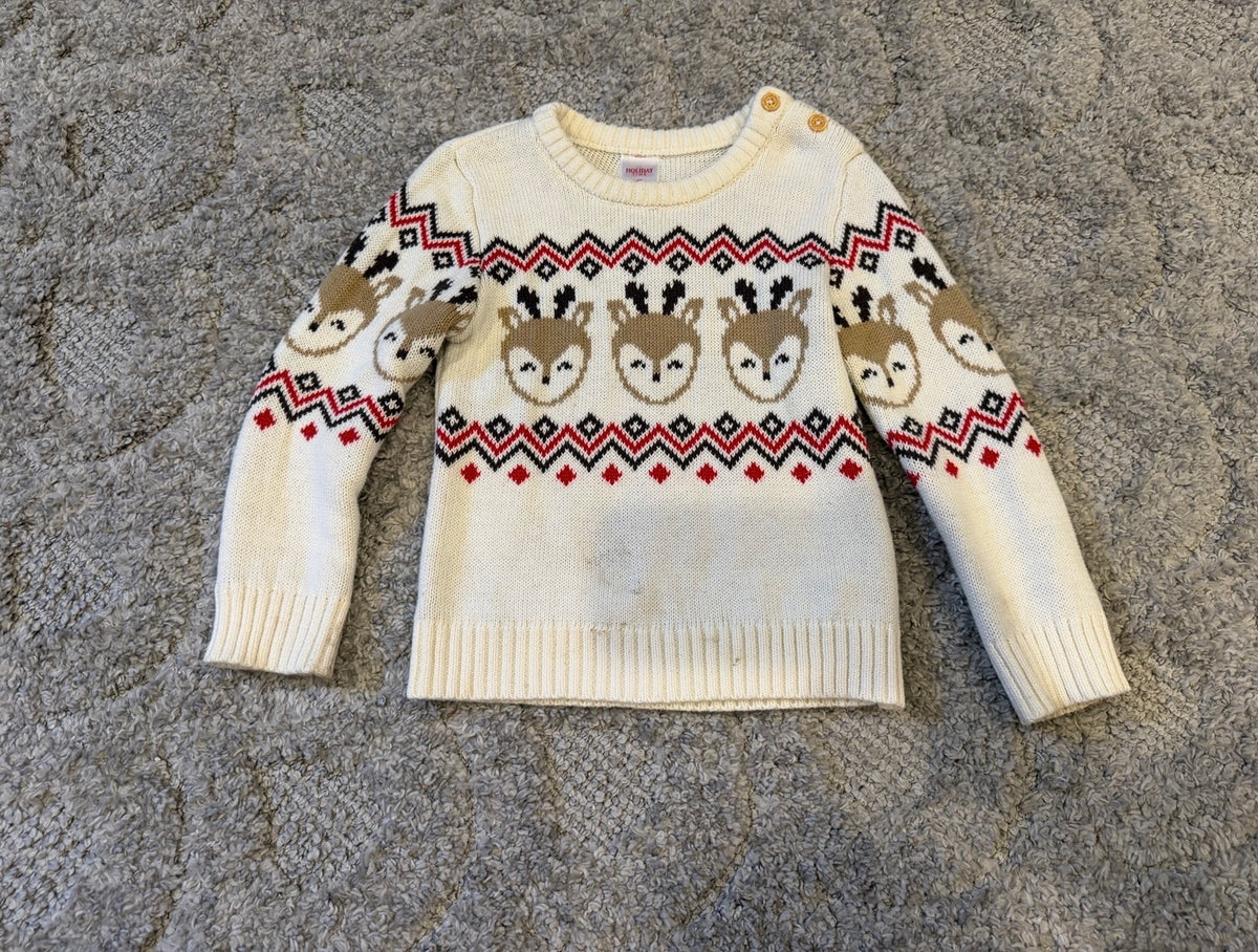 16 - Reindeer Holiday Sweater - 4T