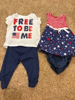 #73 girls 12 month July 4th outfits