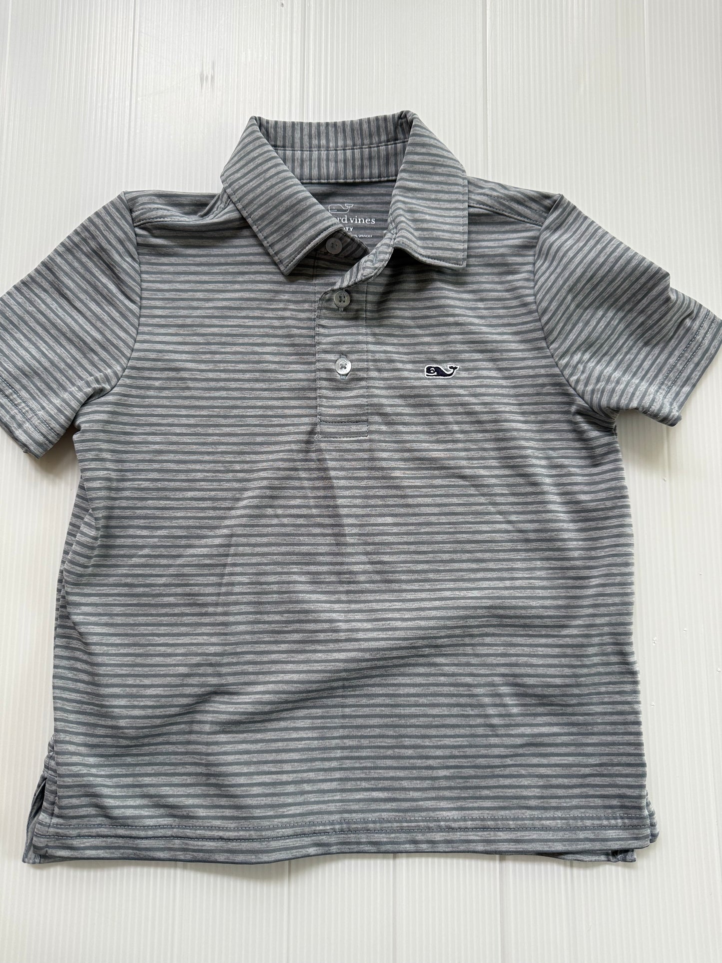 #167 Vineyard Vines Boys Gray Polo -4T