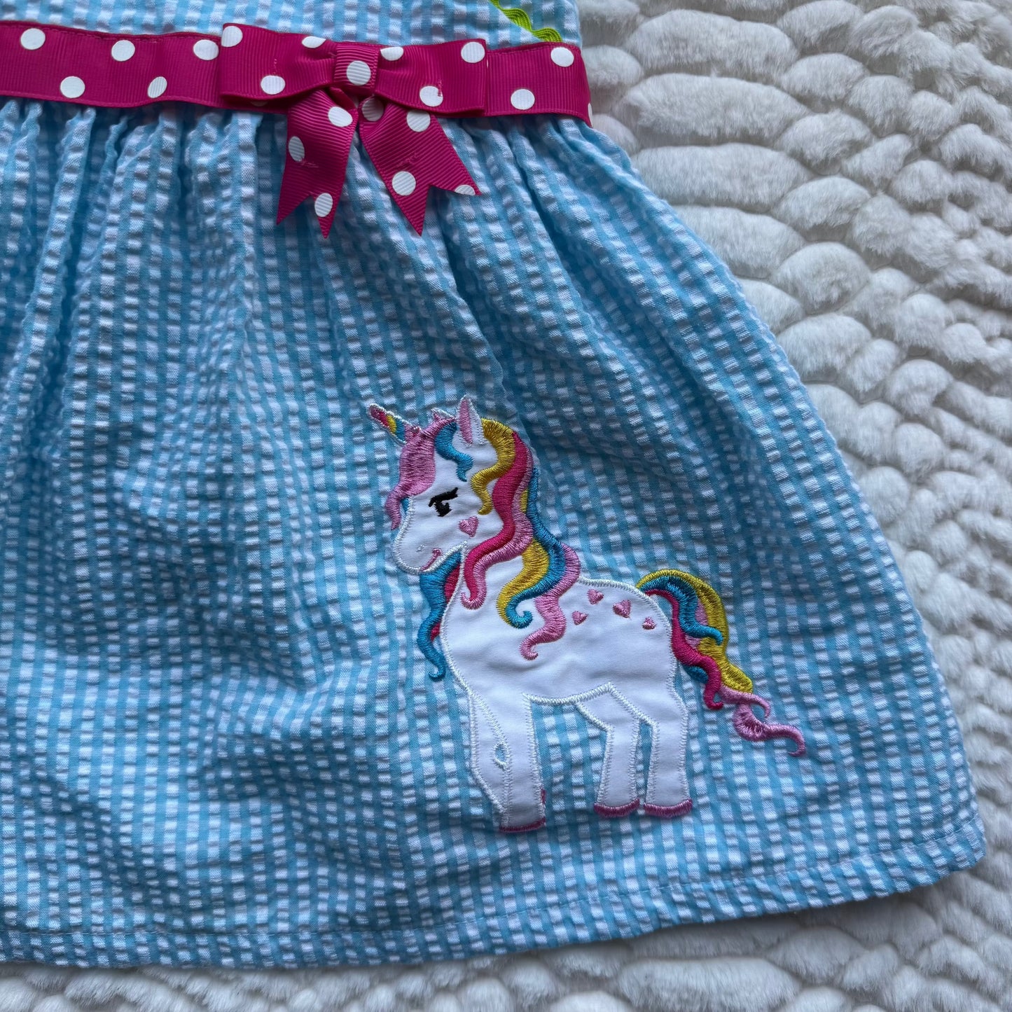 #99 Emily Rose Dress, NWOT, Halter Top Strap, Embroidered Unicorn, Girls 2T