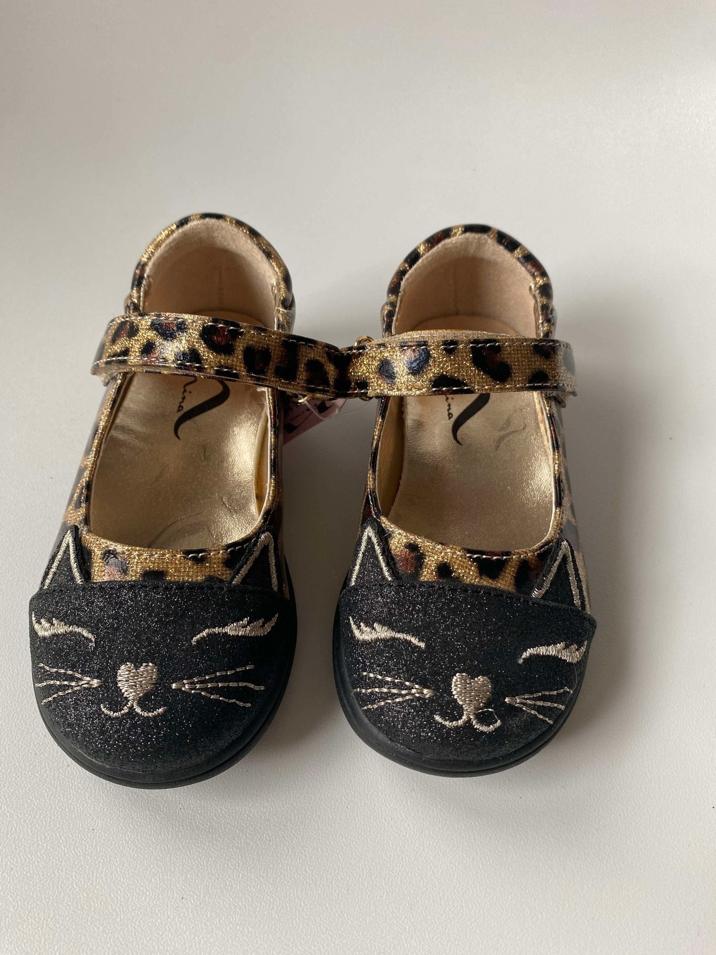 #117, Nina Leopard Cat Flats Girls Size 7, New