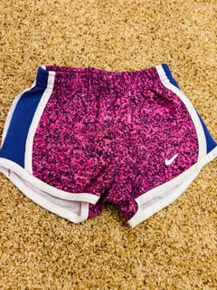 #73 girls nike shorts, purple, 12 mo