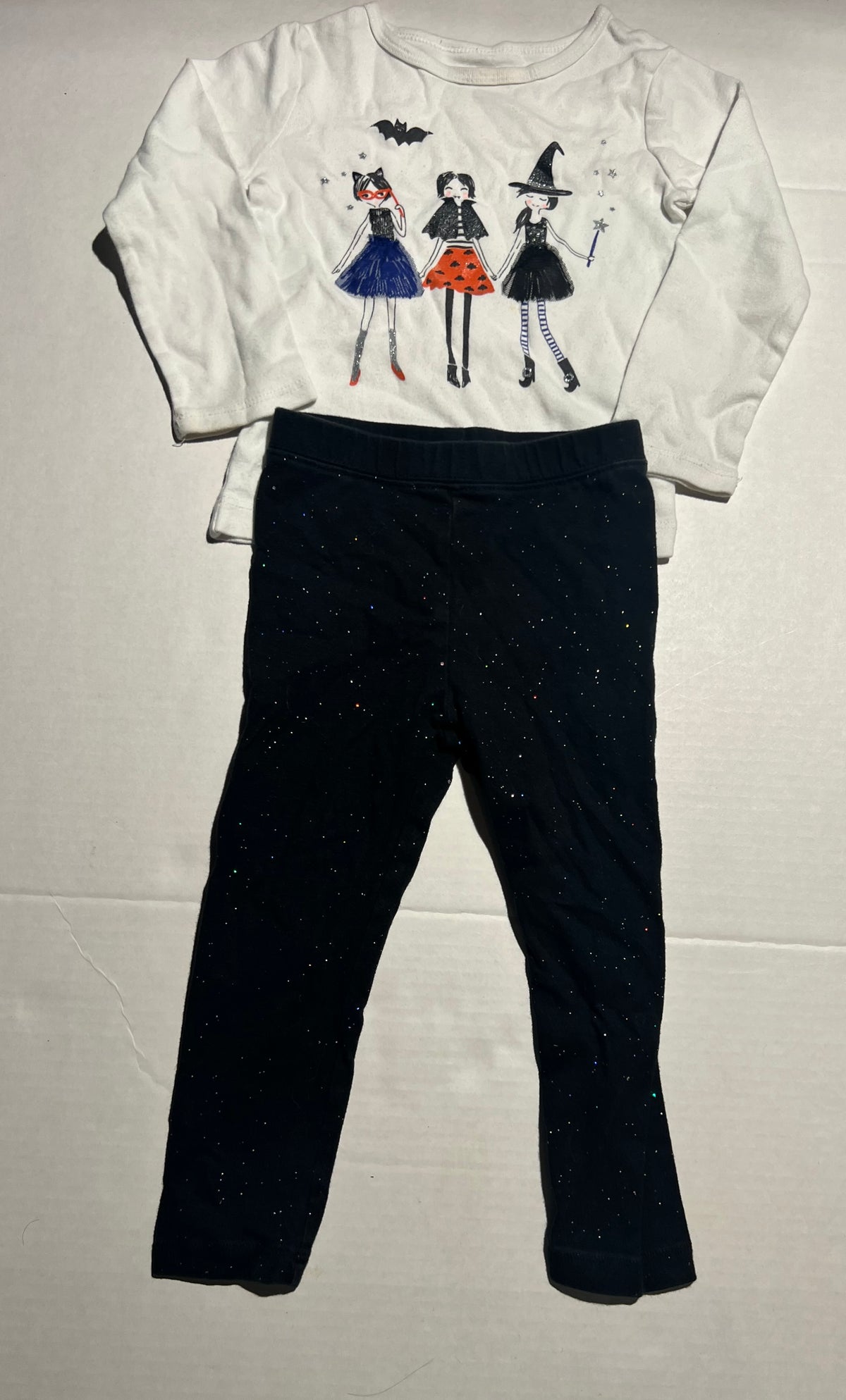 #95 Girls Halloween Shirt and Leggings 2T
