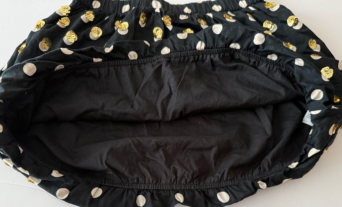 Seller #156_Crewcuts pull on lined skirt in Black with gold shimmer accent Girls size L 10-11