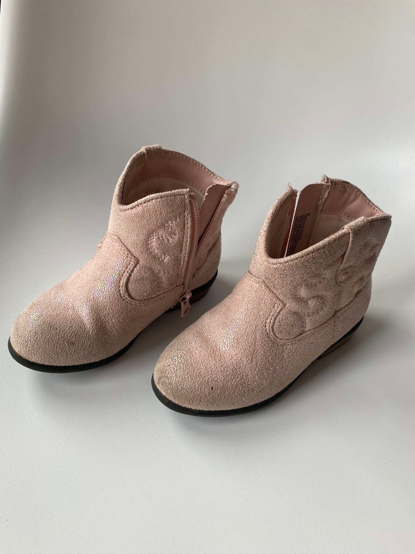 #117, Cat&Jack pink sparkle cowgirl boots, Girls Size 8c