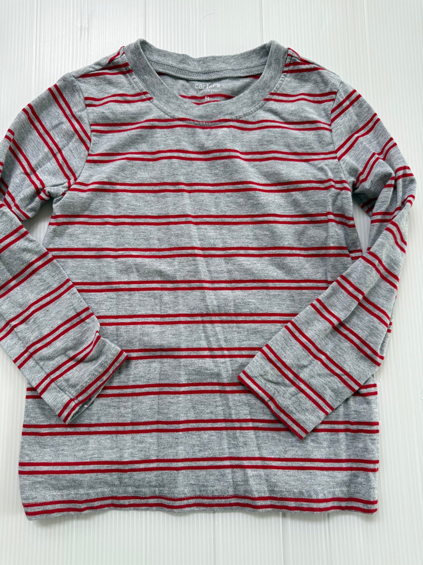 #167 Carters Boys Red Striped LS - 5T