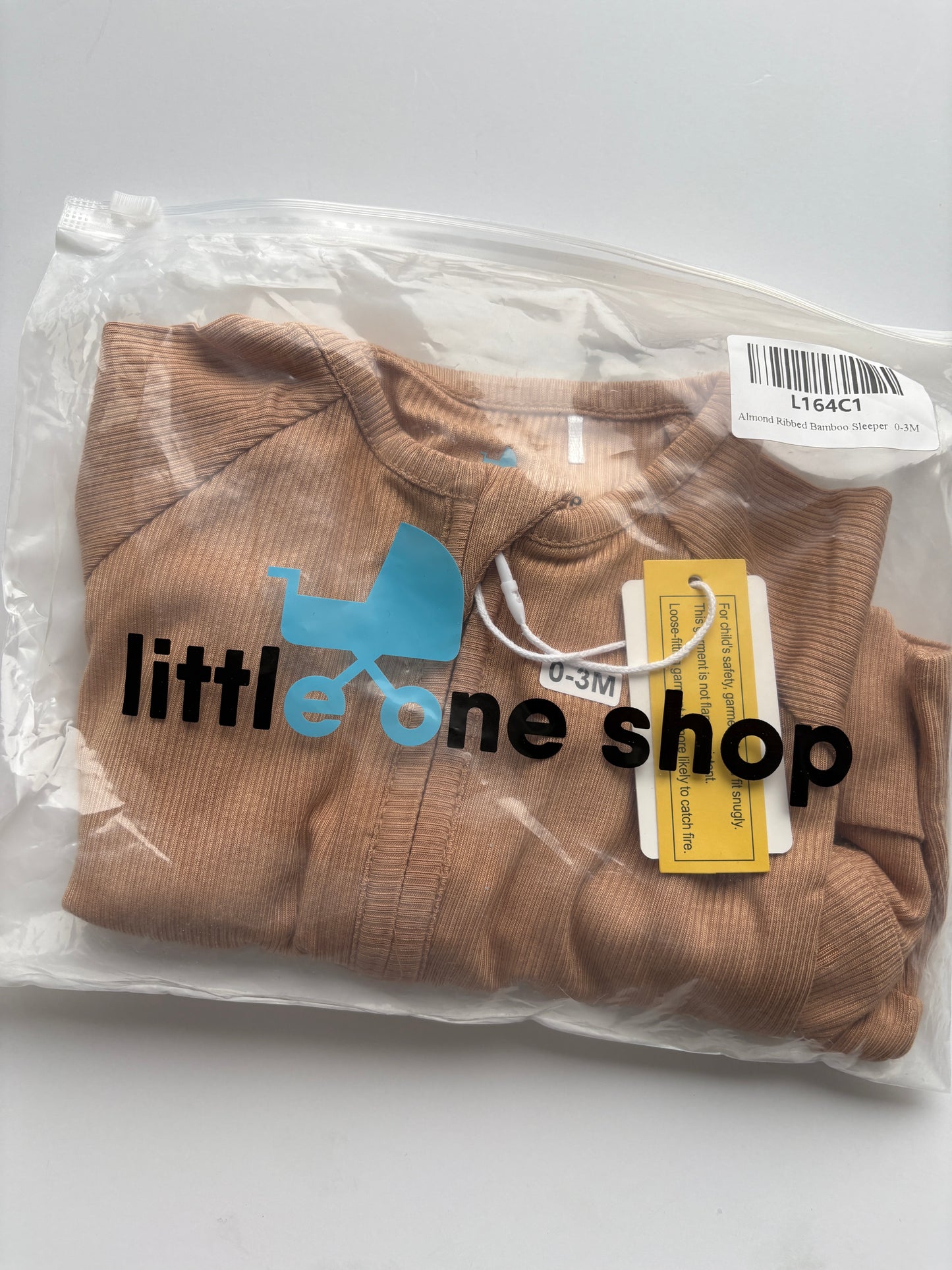 Seller #105 - NWT Girls/Boys/Gender Neutral 0-3 Month Tan Ribbed Little One Shop Bamboo Zippy