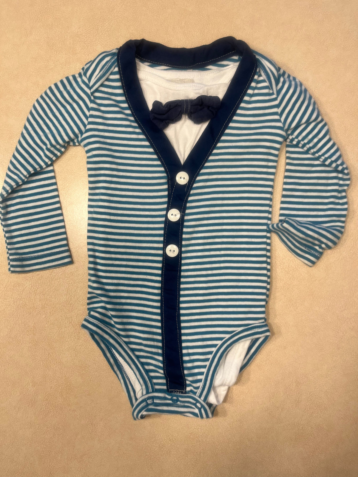 #200 Little Chunk Bowtie and Cardigan Onesie (2-piece set) Boys 24m