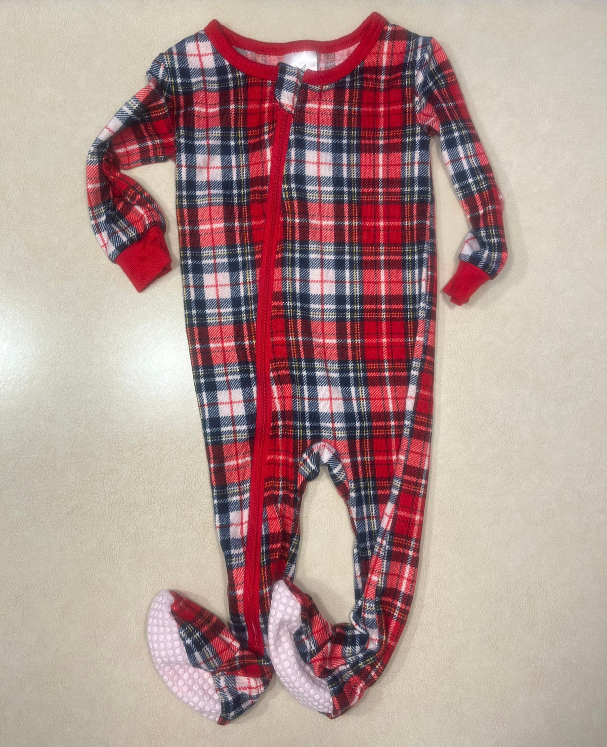 #200 Member's Mark Red Plaid Pajamas 12m
