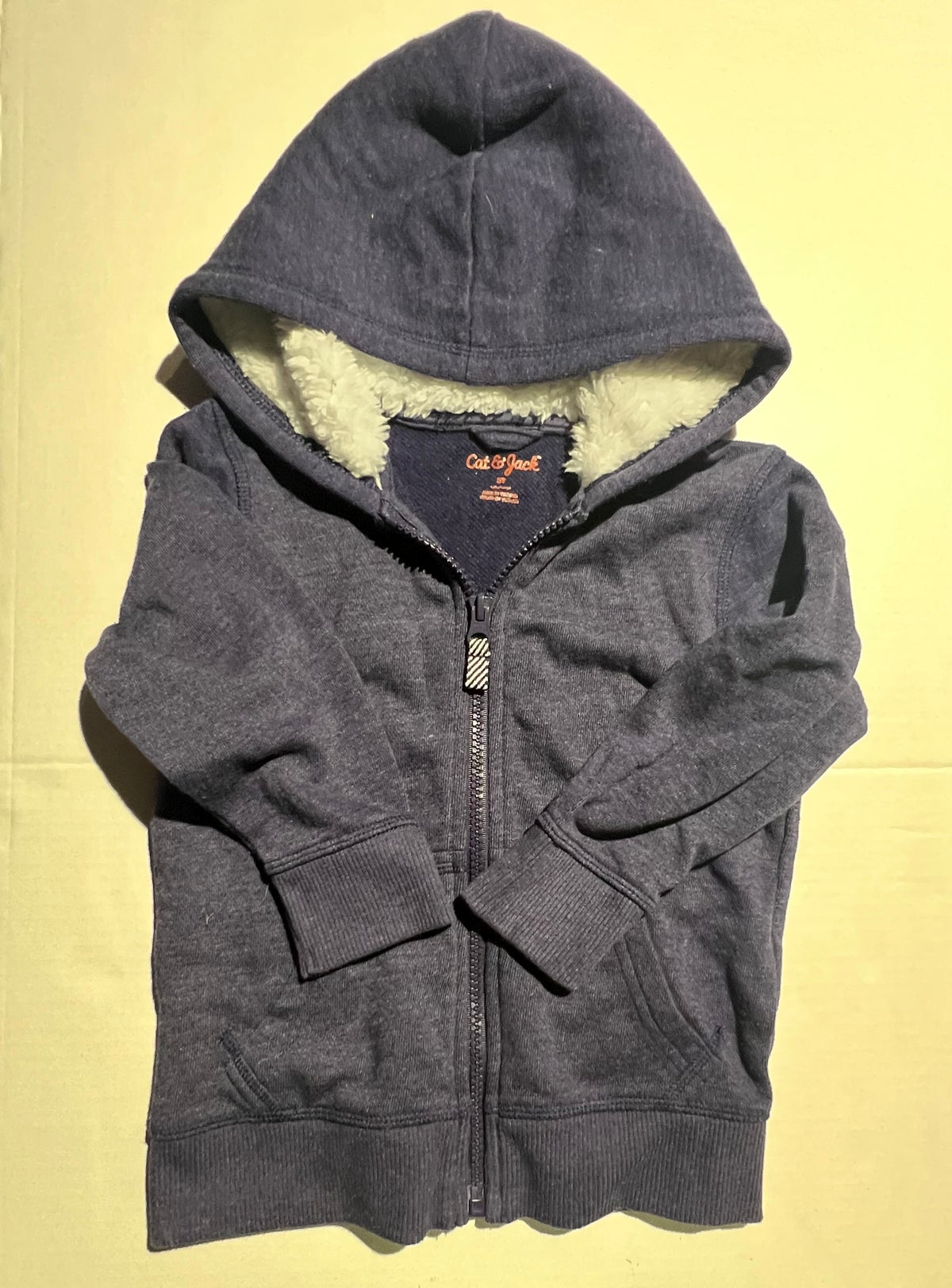 #95 Boys 3T Blueish-Grey Warm Zippered Hoodie