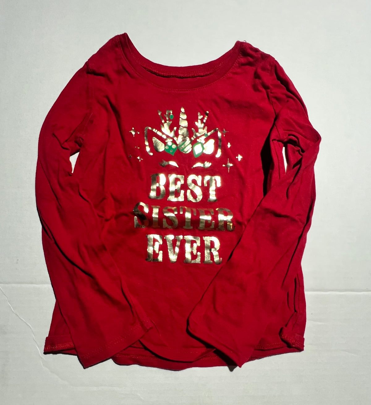 #95 Girls 4T Reindeer Unicorn Sister Shirt