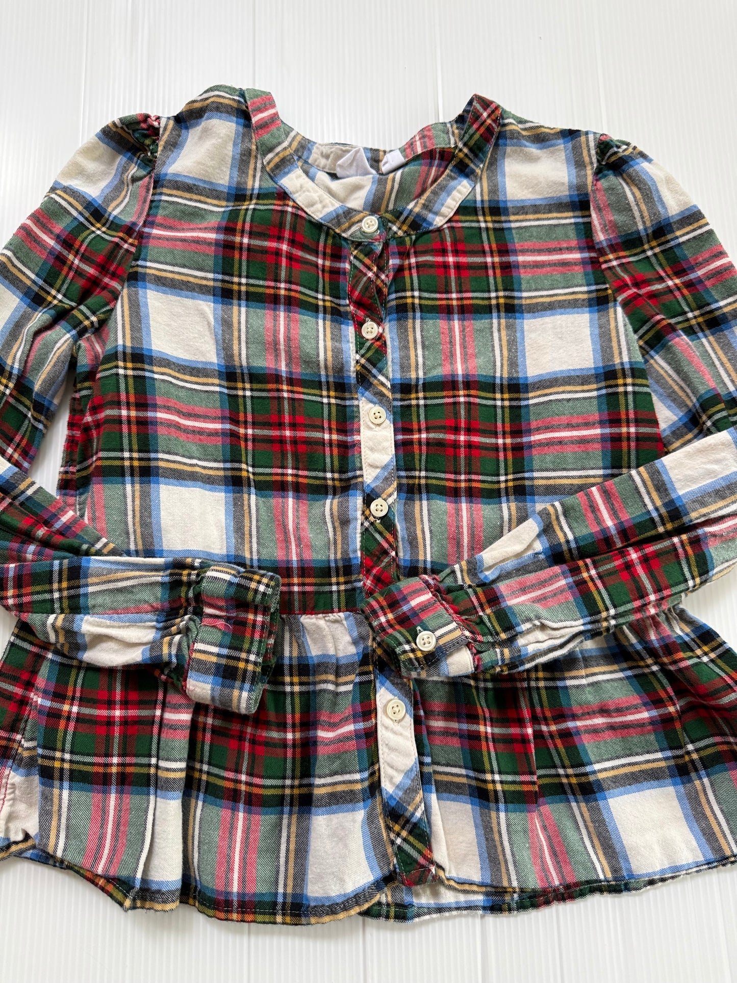 #167 Gap Girls Plaid Blouse - L (10)