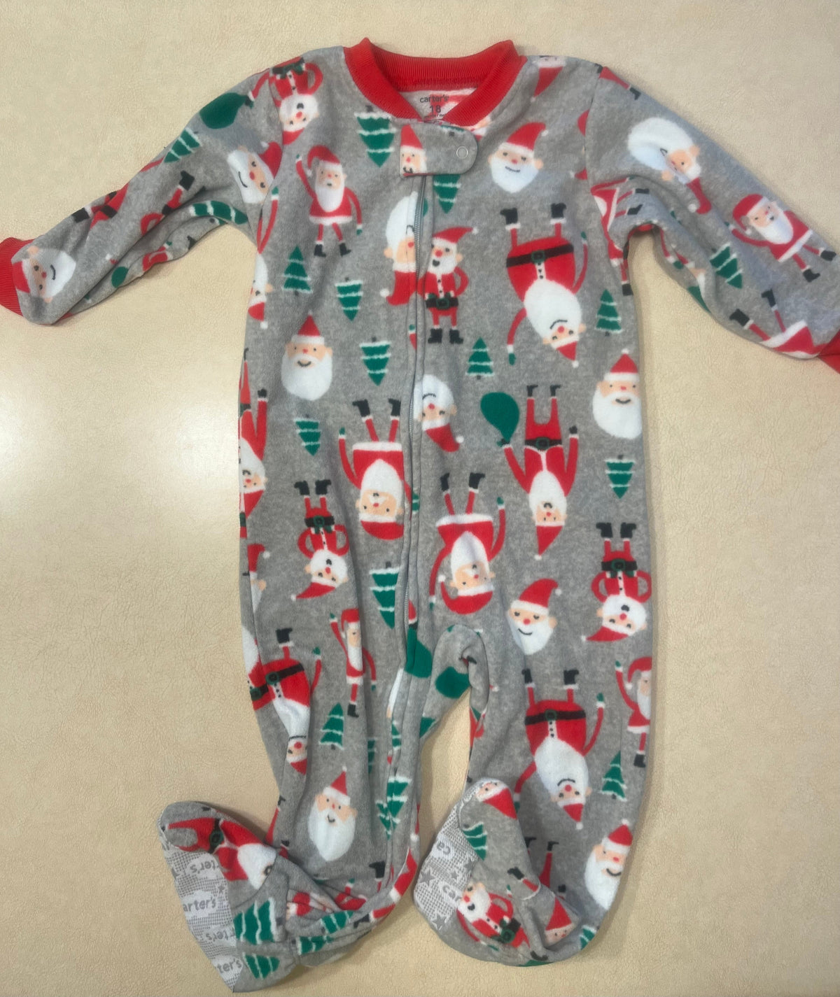 #200 Carter's Santa Fleece Pajamas 18m