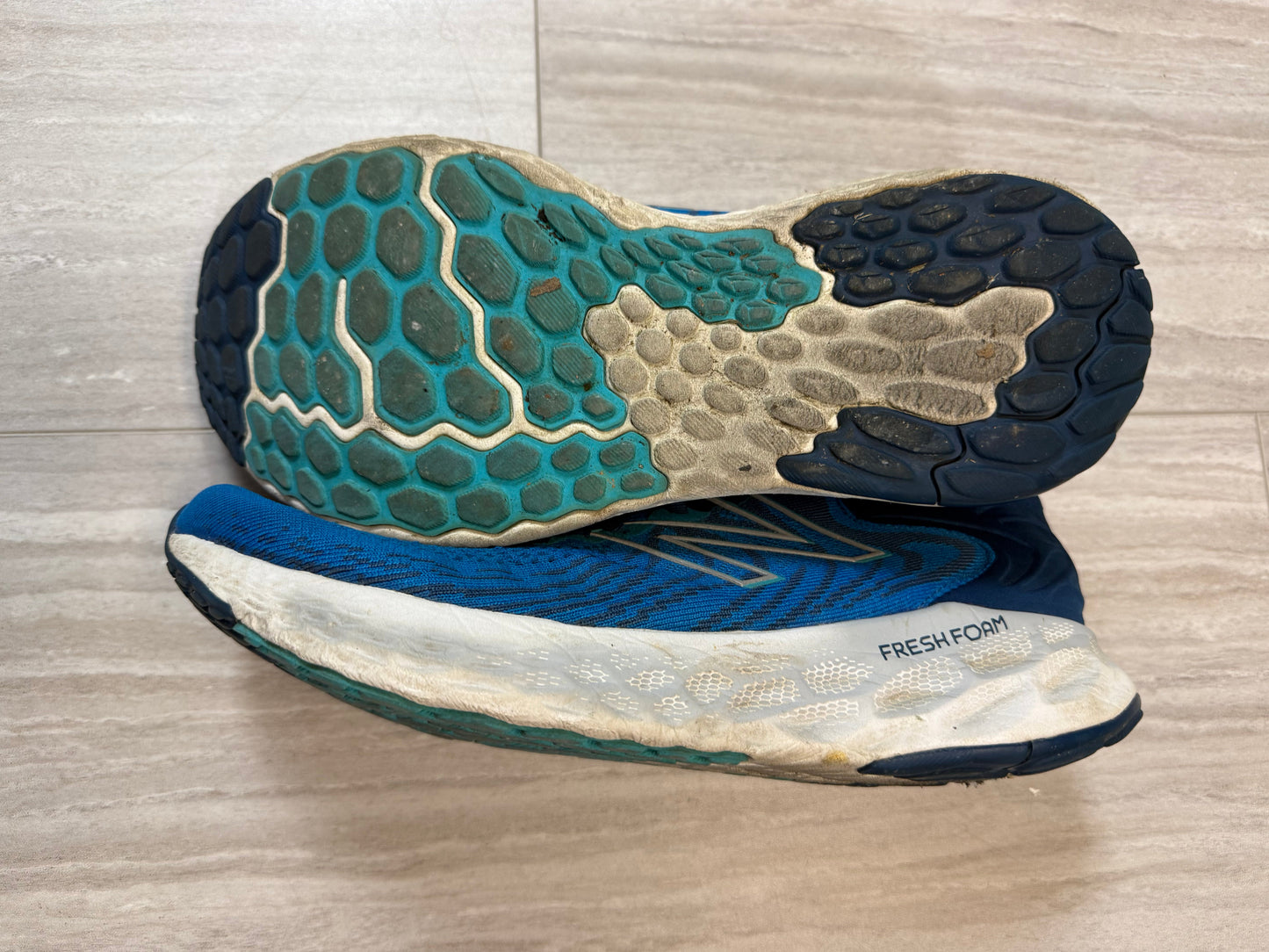 #17 Men's New Balance 1080 V11 Freshfoam Blue Lace Up Size 13