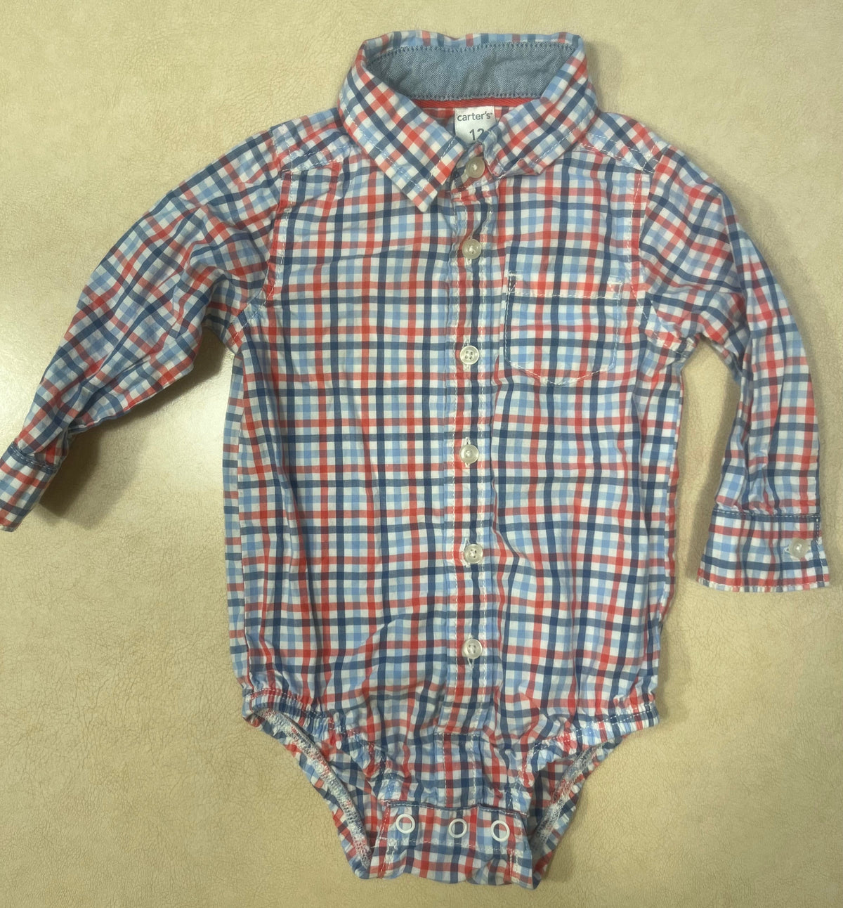 #200 Carter's Plaid Shirt Boys 12m