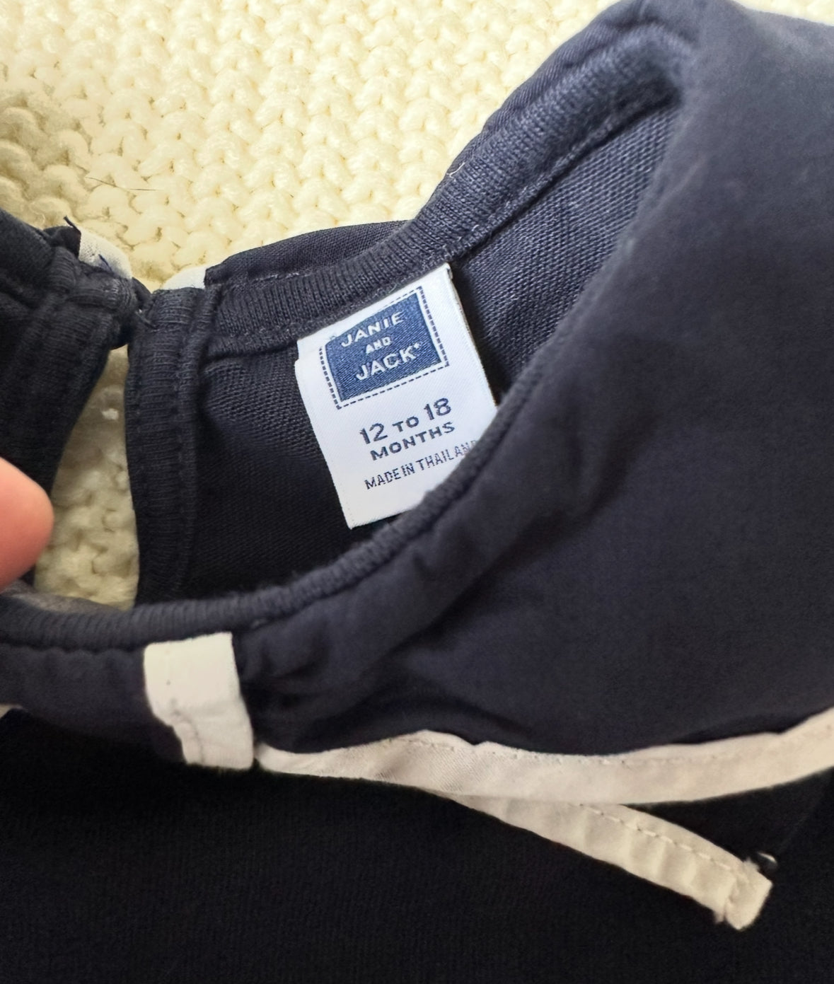 #146 Janie and Jack Navy Bow Top Girls 12-18M