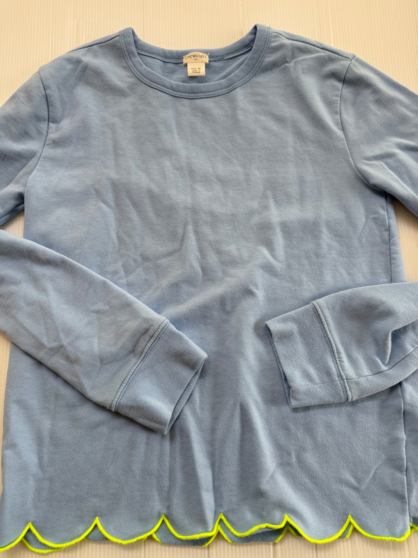 #167 Crewcuts Girls Blue Scallop Sweatshirt - XL