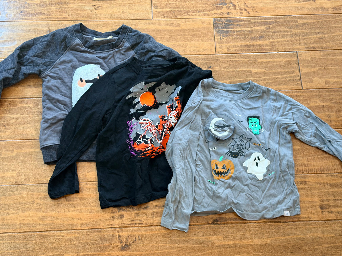 #99 Boys Halloween long sleeve shirt bundle size 5