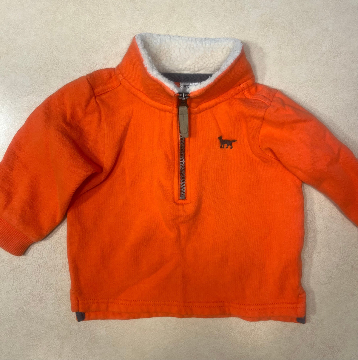 #200 Carter's Orange 1/4 Zip Fleece Boys 12m