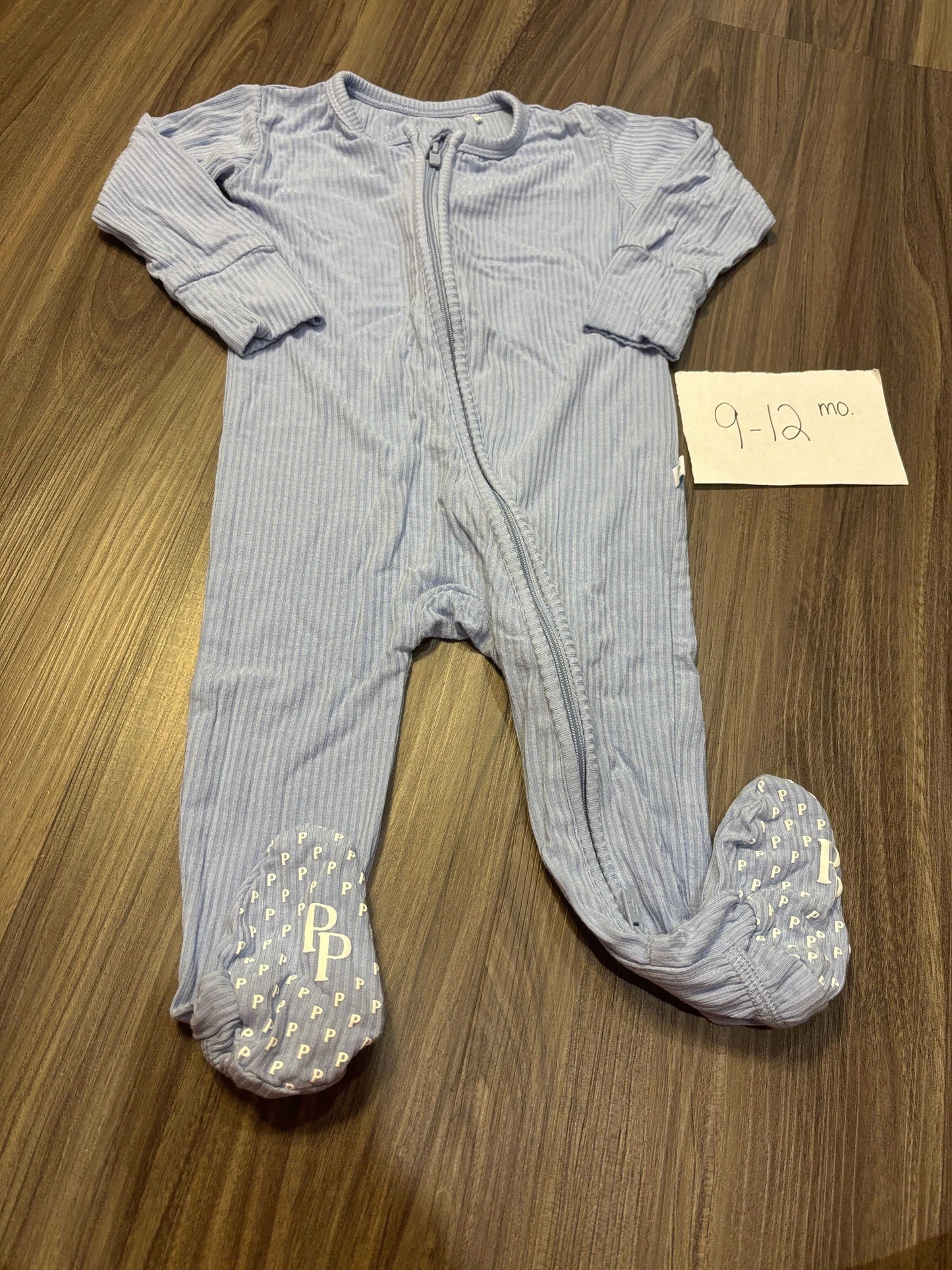 #138 - 9-12 Mo EUC Bamboo (Posh Peanut) Light Blue Zippy