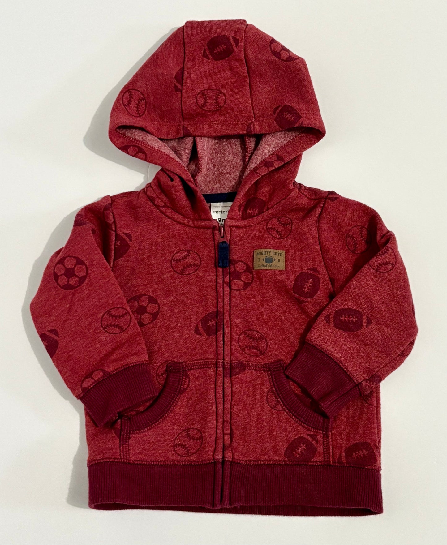 #132 - REDUCED- Carter's: Sports-Themed Full-Zip Hoodie, 9M