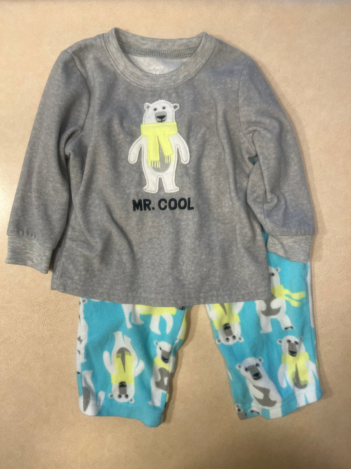 #200 Carter's Polar Bear Fleece Pajama Set Boys 18m