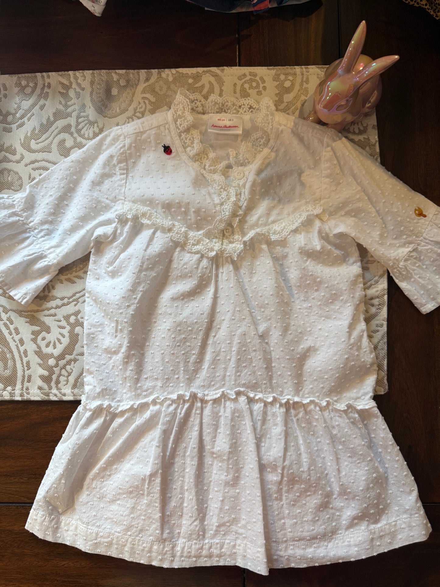 #51 REDUCED Hanna Andersson Lace Trim Dress
