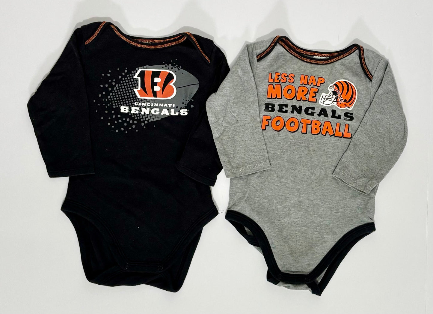 #132 - REDUCED- Bundle of 2 Cincinnati Bengals: Bodysuits/Onesies, 6-12M