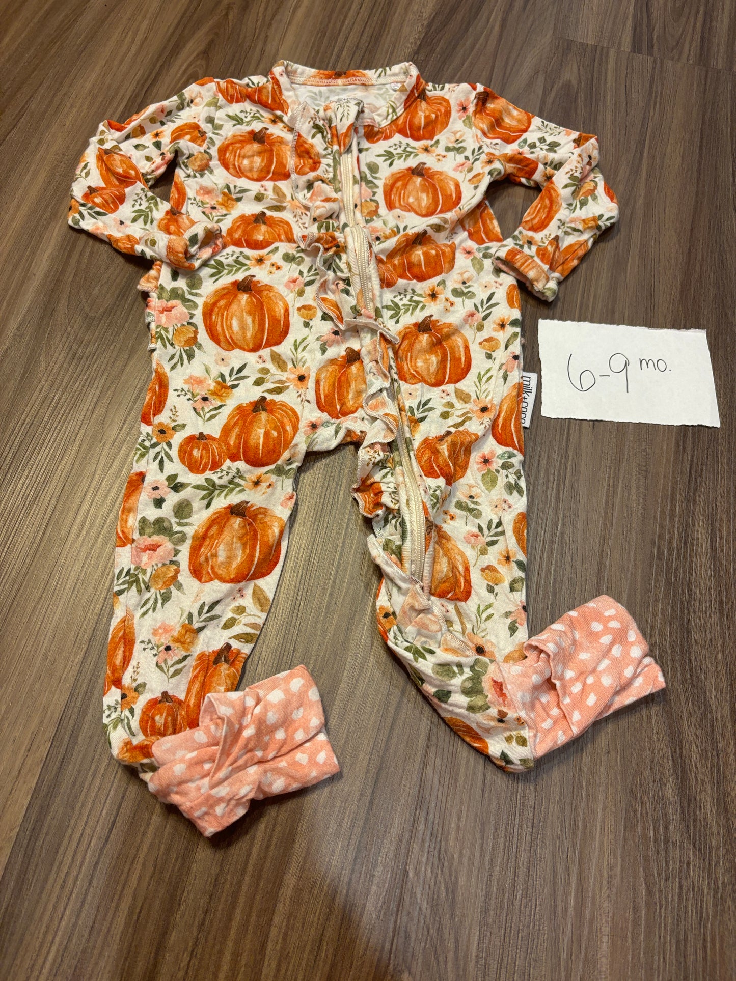 #138 - 6-9 Mo - EUC Milk + Coco - Pumpkin Zippy - PU 45236