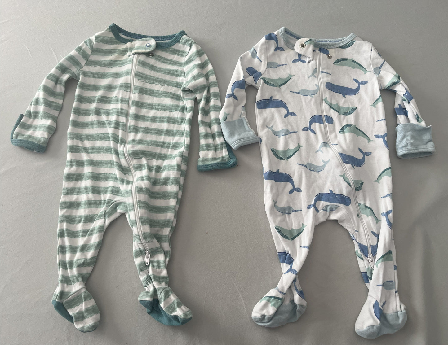 #211 REDUCED 0-3m Cloud Island Whale Sleeper Set of 2