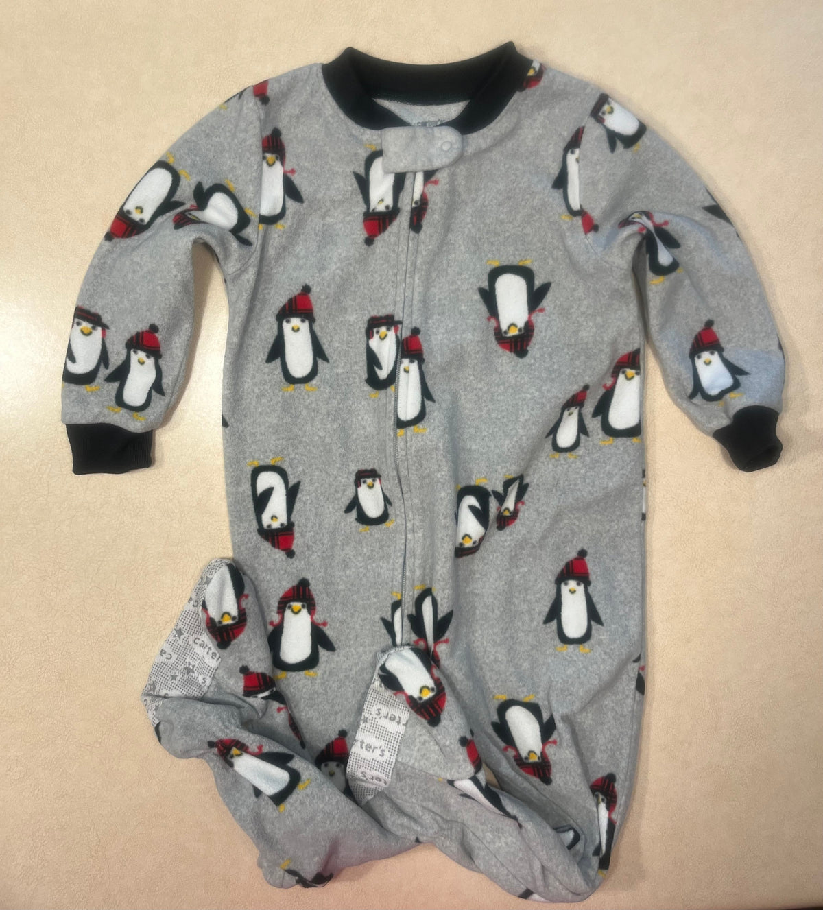 #200 Carter's Penguin Fleece Pajamas Boys 2T